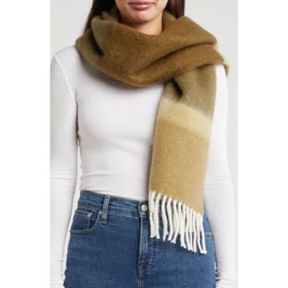 Steve Madden Large Wide slouchy Cozy Brown tone Leganlook Scarf 82”L 15”W -NWT - Picture 1 of 7